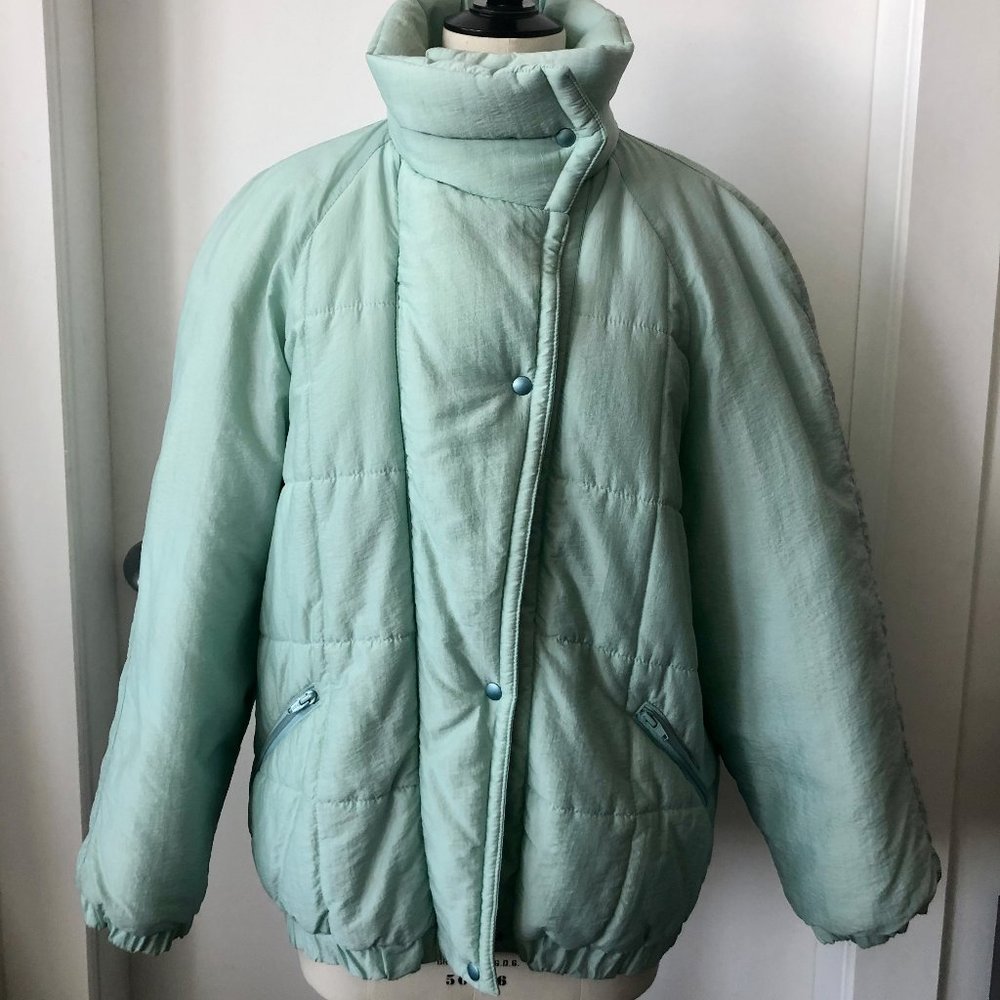 Oversize mint green puffer jacket (unisex)